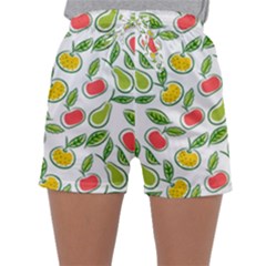 Fruit Fruits Food Illustration Background Pattern Sleepwear Shorts by Ravend