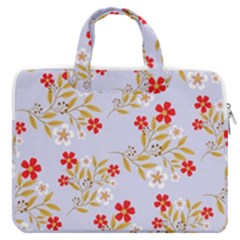 Nature Illustration Pattern Flower Floral Macbook Pro 16  Double Pocket Laptop Bag  by Ravend