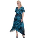 Network Circuit Board Trace Cross Front Sharkbite Hem Maxi Dress View1