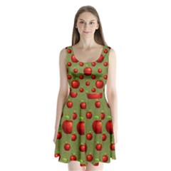 Apples Split Back Mini Dress  by nateshop