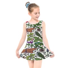 Background-033 Kids  Skater Dress Swimsuit