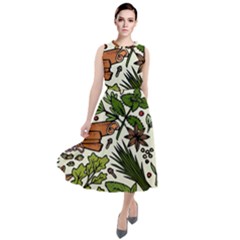 Background-033 Round Neck Boho Dress