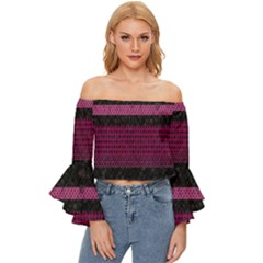 Background-044 Off Shoulder Flutter Bell Sleeve Top