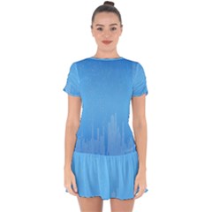 City Drop Hem Mini Chiffon Dress