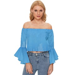 City Off Shoulder Flutter Bell Sleeve Top