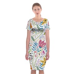 Flowers Classic Short Sleeve Midi Dress