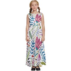 Flowers Kids  Satin Sleeveless Maxi Dress
