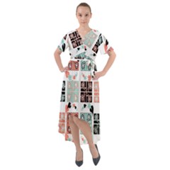 Mint Front Wrap High Low Dress
