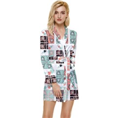 Mint Long Sleeve Satin Robe