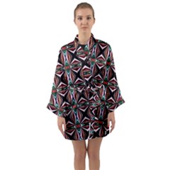 Plot Long Sleeve Satin Kimono
