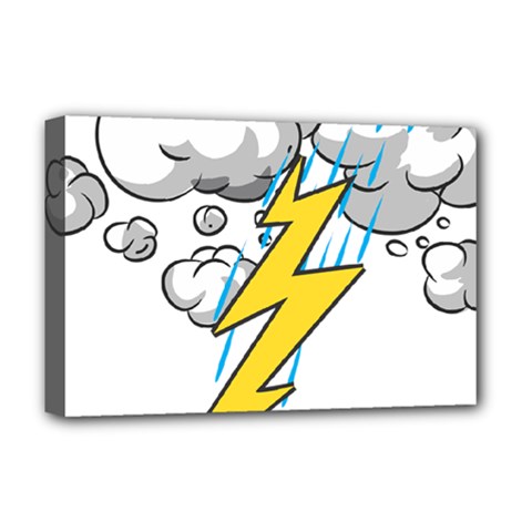 Storm Thunder Lightning Light Flash Cloud Deluxe Canvas 18  X 12  (stretched)