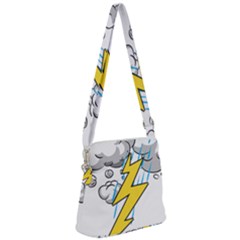 Storm Thunder Lightning Light Flash Cloud Zipper Messenger Bag
