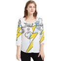 Storm Thunder Lightning Light Flash Cloud Chiffon Quarter Sleeve Blouse View1