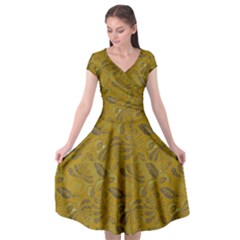 Batik-04 Cap Sleeve Wrap Front Dress
