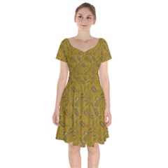 Batik-04 Short Sleeve Bardot Dress