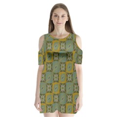 Batik-tradisional-01 Shoulder Cutout Velvet One Piece