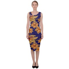 Seamless-pattern Floral Batik-vector Sleeveless Pencil Dress
