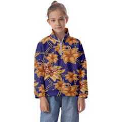 Seamless-pattern Floral Batik-vector Kids  Half Zip Hoodie