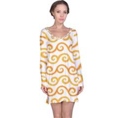 Seamless-pattern-ibatik-luxury-style-vector Long Sleeve Nightdress