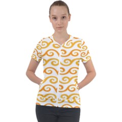 Seamless-pattern-ibatik-luxury-style-vector Short Sleeve Zip Up Jacket