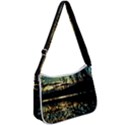 Forest Sunset Dusk Reflection Zip Up Shoulder Bag View1