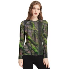 Tree Moss Forest Bark Wood Trunk Women s Long Sleeve Rash Guard