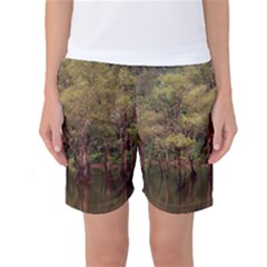 Landscape Jungle Reflection Nature Women s Basketball Shorts