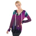 Asteroid Comet Star Space Aurora Tie Up Tee View1