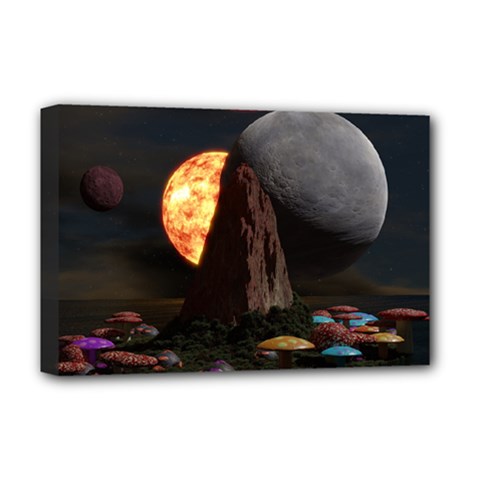 Eye Of Sauron Space Mushroom Moon Deluxe Canvas 18  X 12  (stretched)