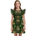 Ganesh Elephant Art With Waterlilies Kids  Winged Sleeve Dress View1