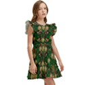 Ganesh Elephant Art With Waterlilies Kids  Winged Sleeve Dress View3