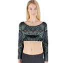 Abstract Art Fractal Artwork Long Sleeve Crop Top View1
