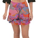 Tree Landscape Abstract Nature Colorful Scene Fishtail Mini Chiffon Skirt View1