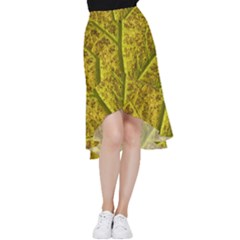 Leaf Structure Texture Background Frill Hi Low Chiffon Skirt