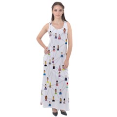 Social-media Sleeveless Velour Maxi Dress