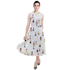 Social-media Round Neck Boho Dress