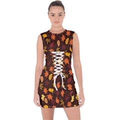 Thanksgiving Lace Up Front Bodycon Dress