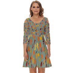 Thanksgiving-001 Shoulder Cut Out Zip Up Dress