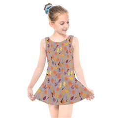 Thanksgiving-002 Kids  Skater Dress Swimsuit