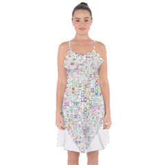 Calendar Ruffle Detail Chiffon Dress