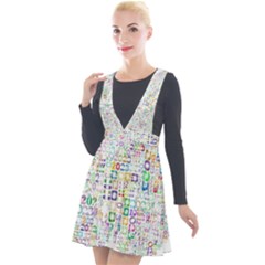 Calendar Plunge Pinafore Velour Dress