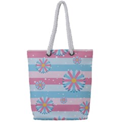 Flowers-023 Full Print Rope Handle Tote (small) by nateshop