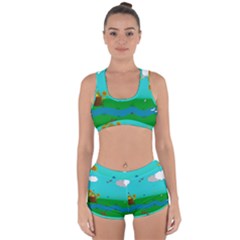 Frog Log Stream River Wallpaper Racerback Boyleg Bikini Set