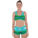 Frog Log Stream River Wallpaper Racerback Boyleg Bikini Set View1