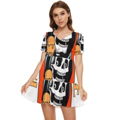 Halloween Tiered Short Sleeve Babydoll Dress by Sparkle