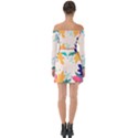 Border Leaves Design Frame Off Shoulder Top with Skirt Set View2