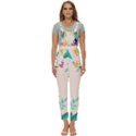 Border Leaves Design Frame Women s Pinafore Overalls Jumpsuit View1