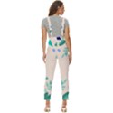 Border Leaves Design Frame Women s Pinafore Overalls Jumpsuit View4