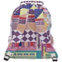 Abstract Shapes Colors Gradient Rounded Multi Pocket Backpack View3