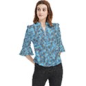 Angry baby chicken illustration random pattern Loose Horn Sleeve Chiffon Blouse View1
